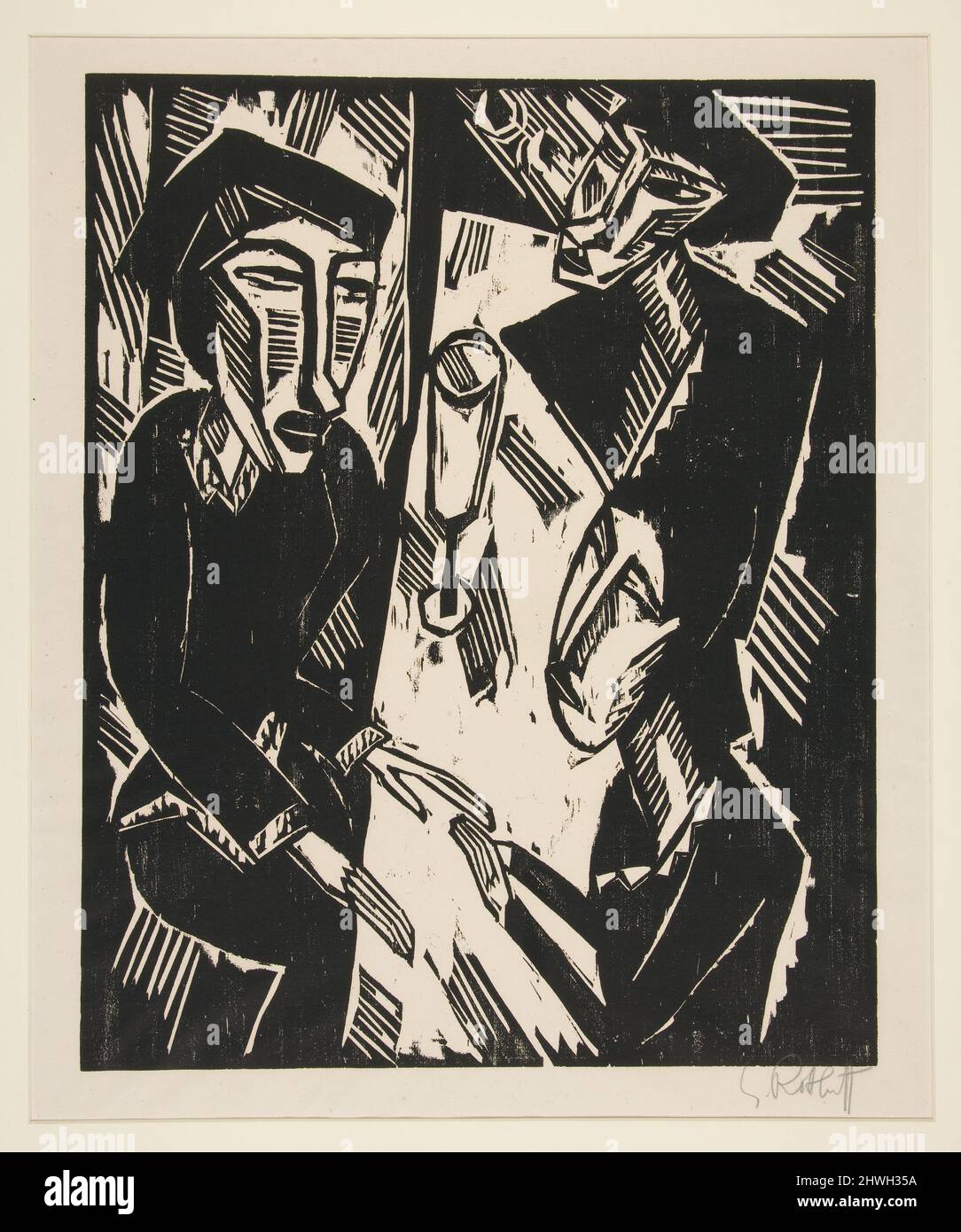 Trois à une table. Artiste: Karl Schmidt-Rottluff, allemand, 1884–1976 Banque D'Images