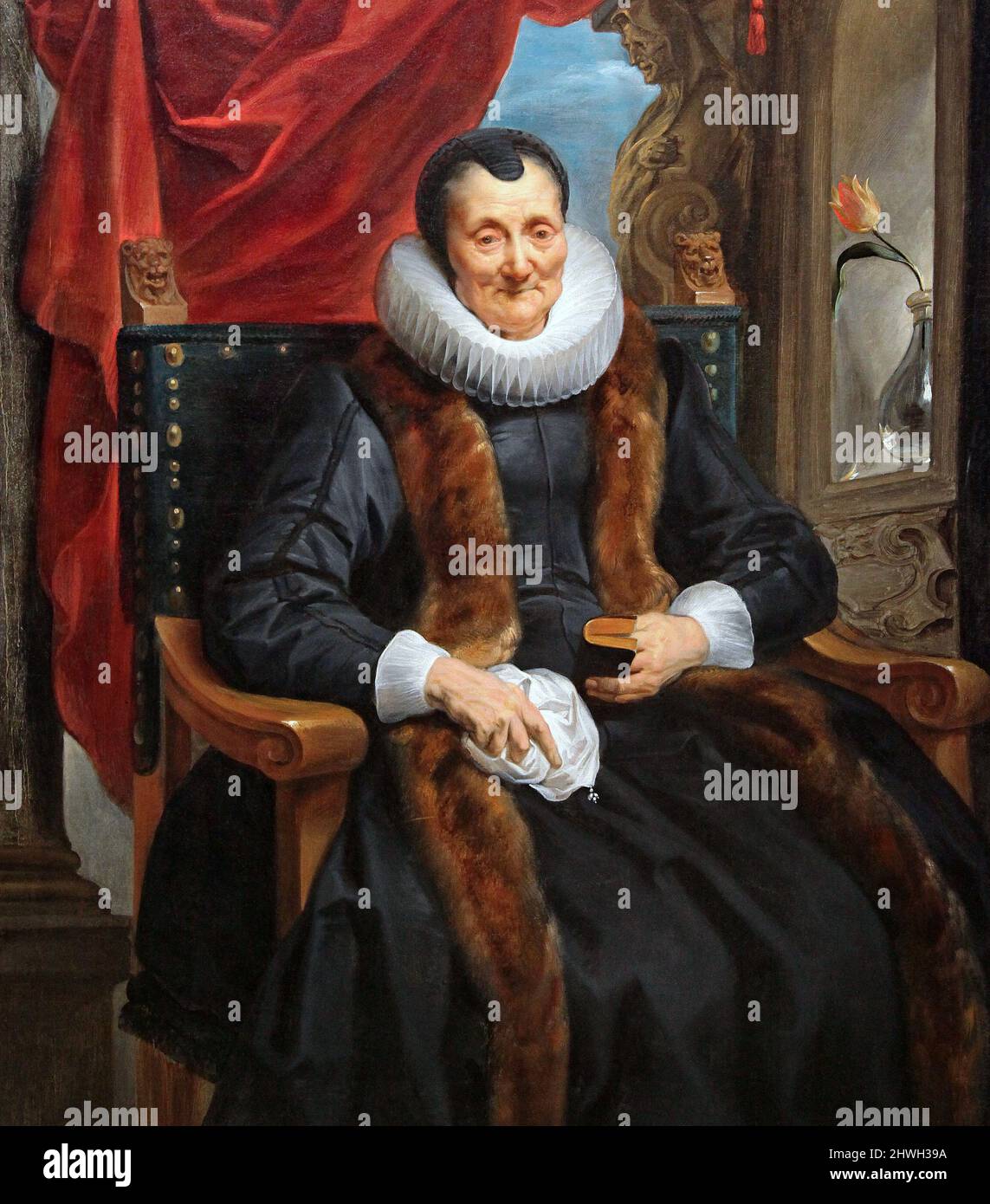 Portrait de Magdalena de Cuyper (v.1635) par Jacob (Jacques) Jordaens 1593-1678. Peintre flamand connu pour ses peintures d'histoire, ses scènes de genre et ses portraits.le plus grand peintre baroque flamand d'après Peter Paul Rubens et Anthony van Dyck. Banque D'Images
