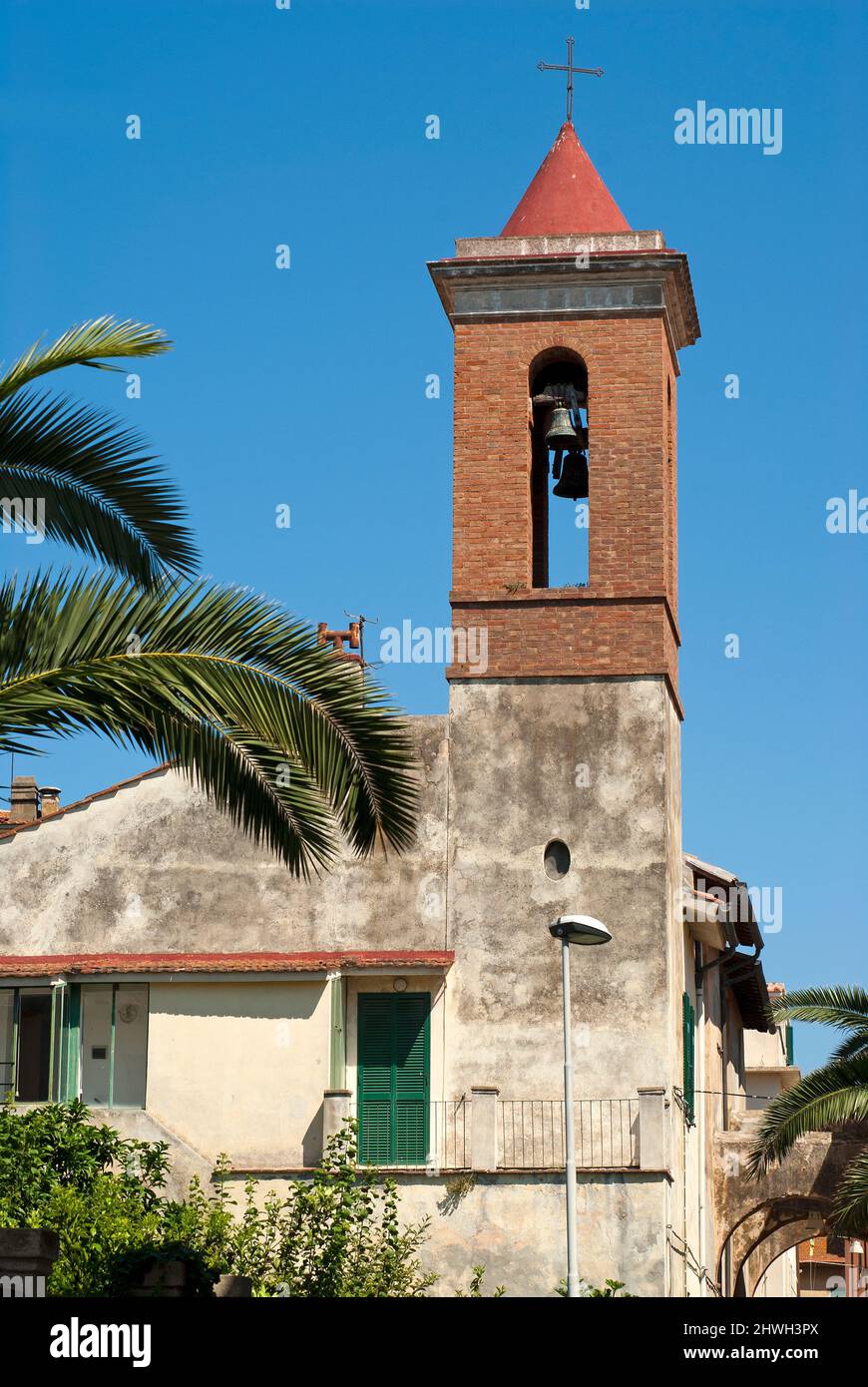 Clocher de l'église San Giuseppe, Orbetello, Toscane, Italie Banque D'Images