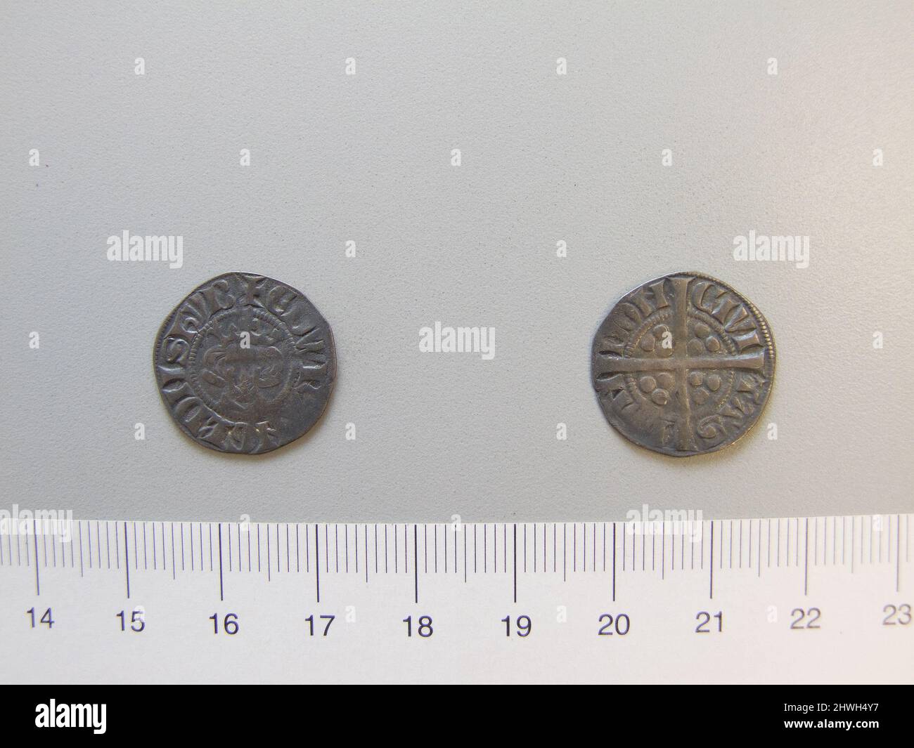 1 Penny of Edward I de Londres. Souverain: Edward I, roi d'Angleterre, 1239–1307, règle 1272–1307 monnaie: Londres artiste: Inconnu Banque D'Images