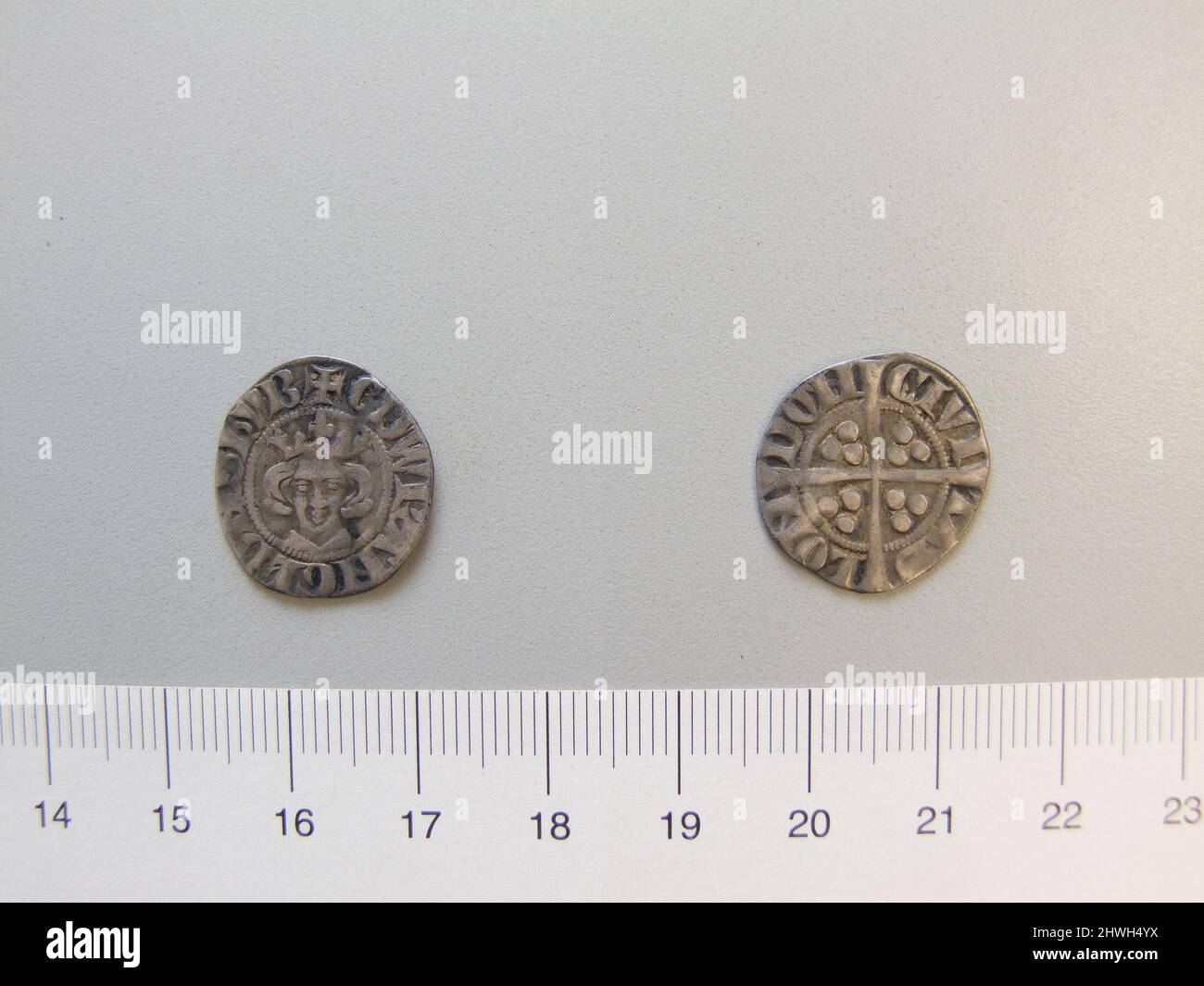 1 Penny of Edward I de Londres. Souverain: Edward I, roi d'Angleterre, 1239–1307, règle 1272–1307 monnaie: Londres artiste: Inconnu Banque D'Images