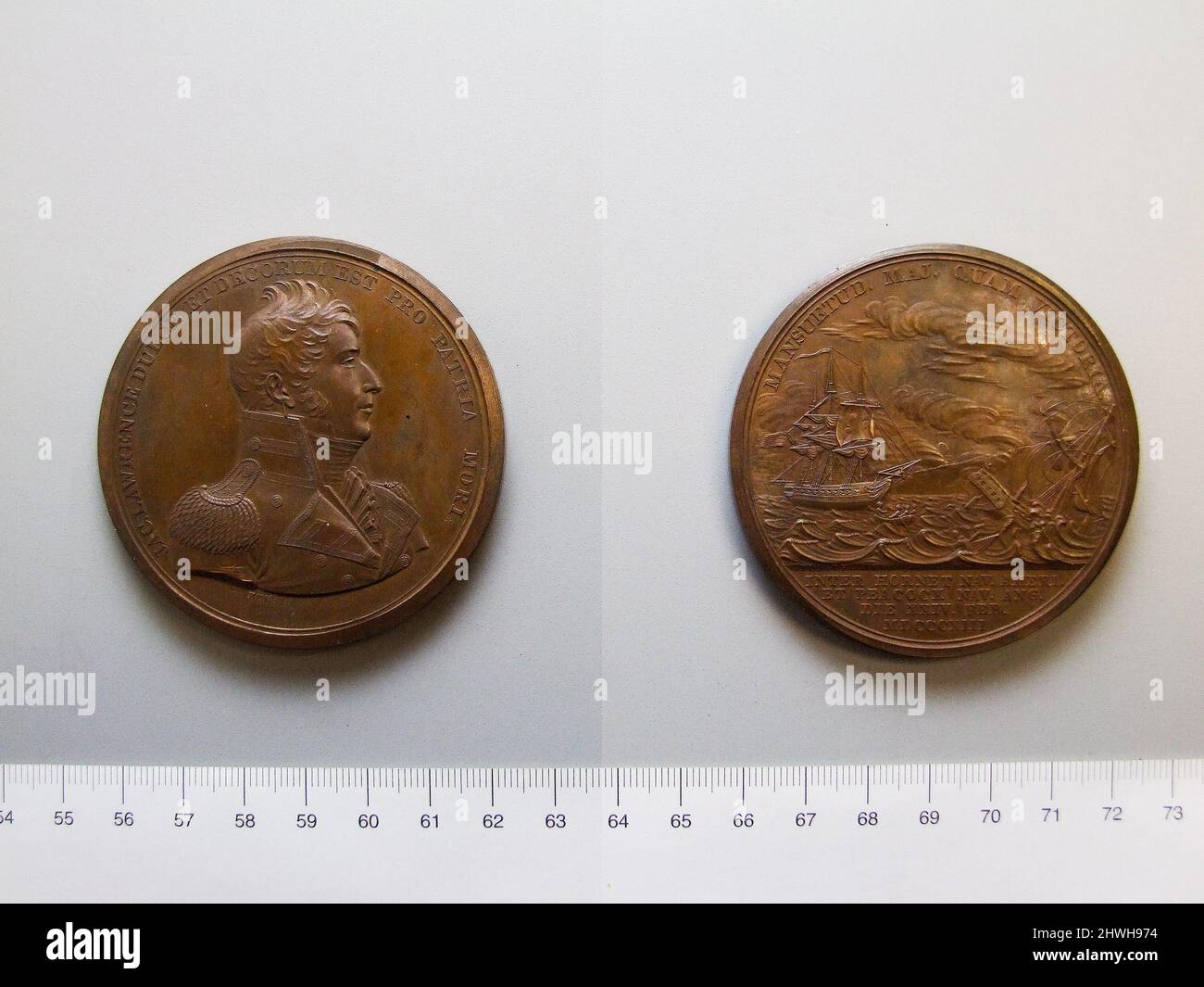 Médaille de Jacob Lawrence. L'engagement entre le Hornet et le Peacock. 24 février 1813. Artiste: Moritz Furst, Hongrois, 1782–1840 Banque D'Images