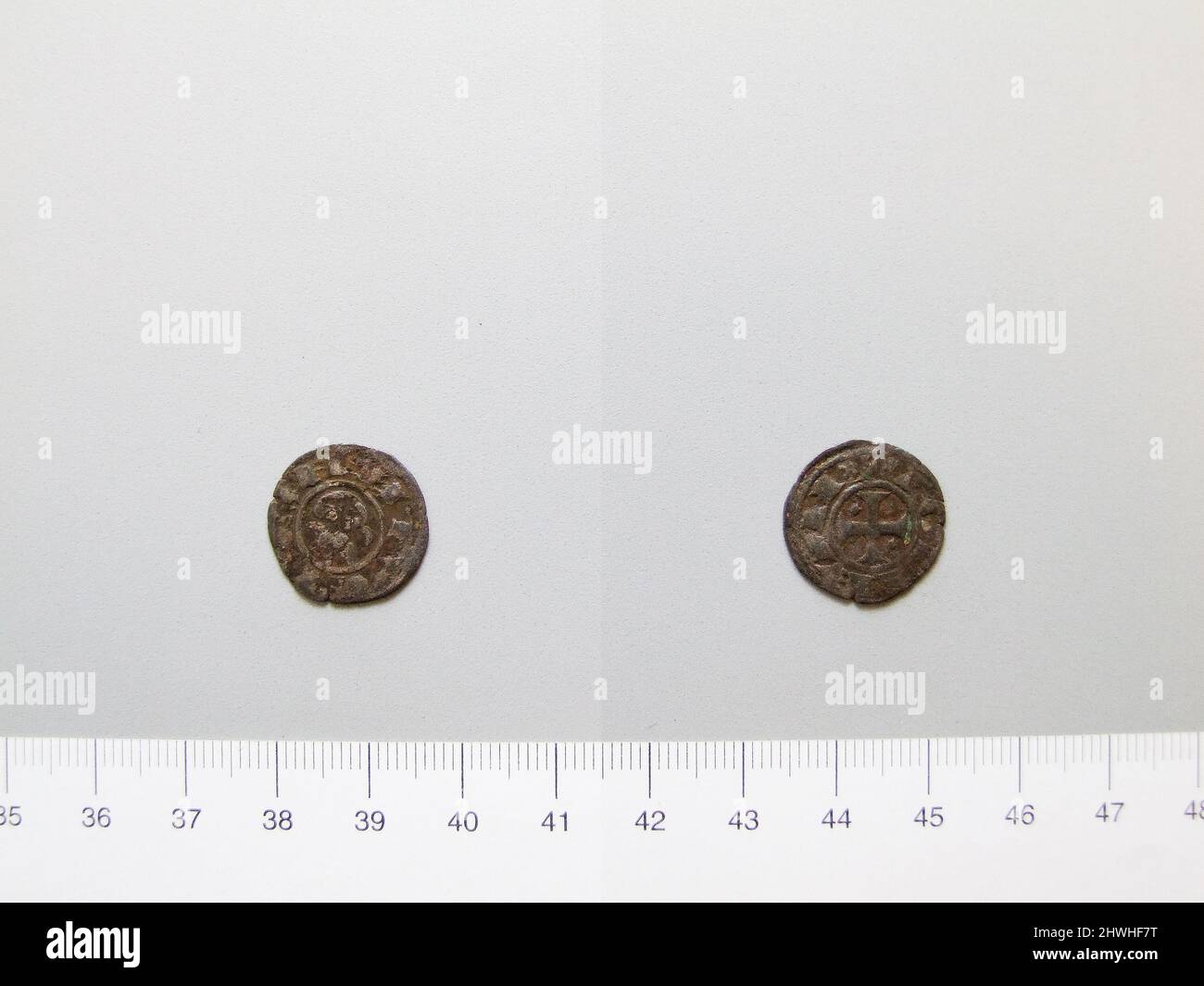 1 Dinero d'Alfonso VI, roi de Leon et Castille de Tolède. Souverain: Alfonso VI, roi de Leon et Castille, espagnol, 1072–1109 monnaie: Toledo artiste: Inconnu Banque D'Images