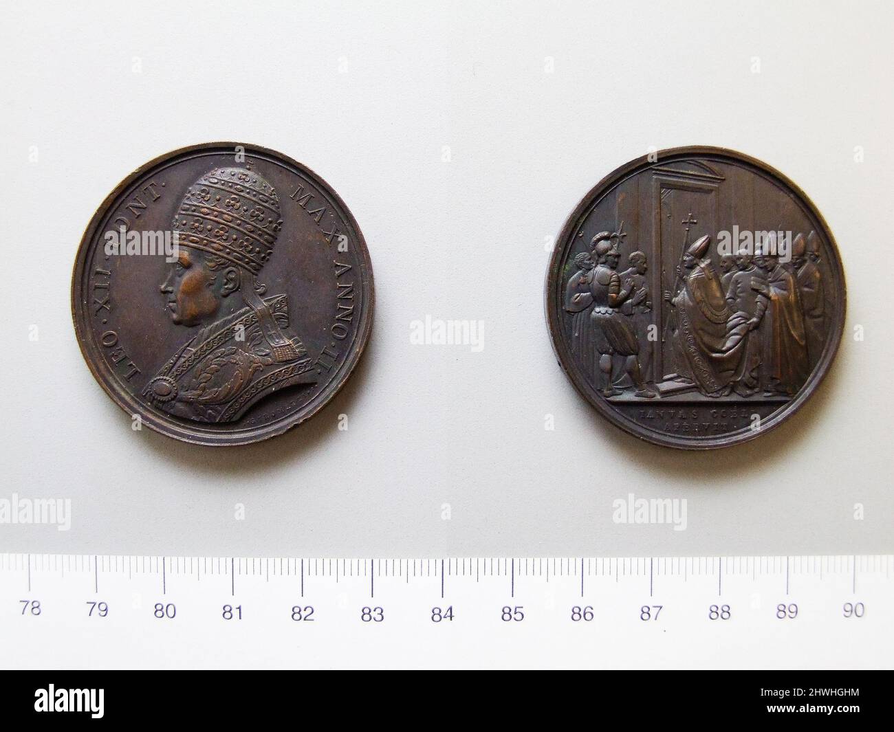Médaille du Pape Léon XII Sujet : Pape Léon XII, Italien, 1760–1829 artiste : Giuseppe Girometti, Italien, 1780–1851 Banque D'Images
