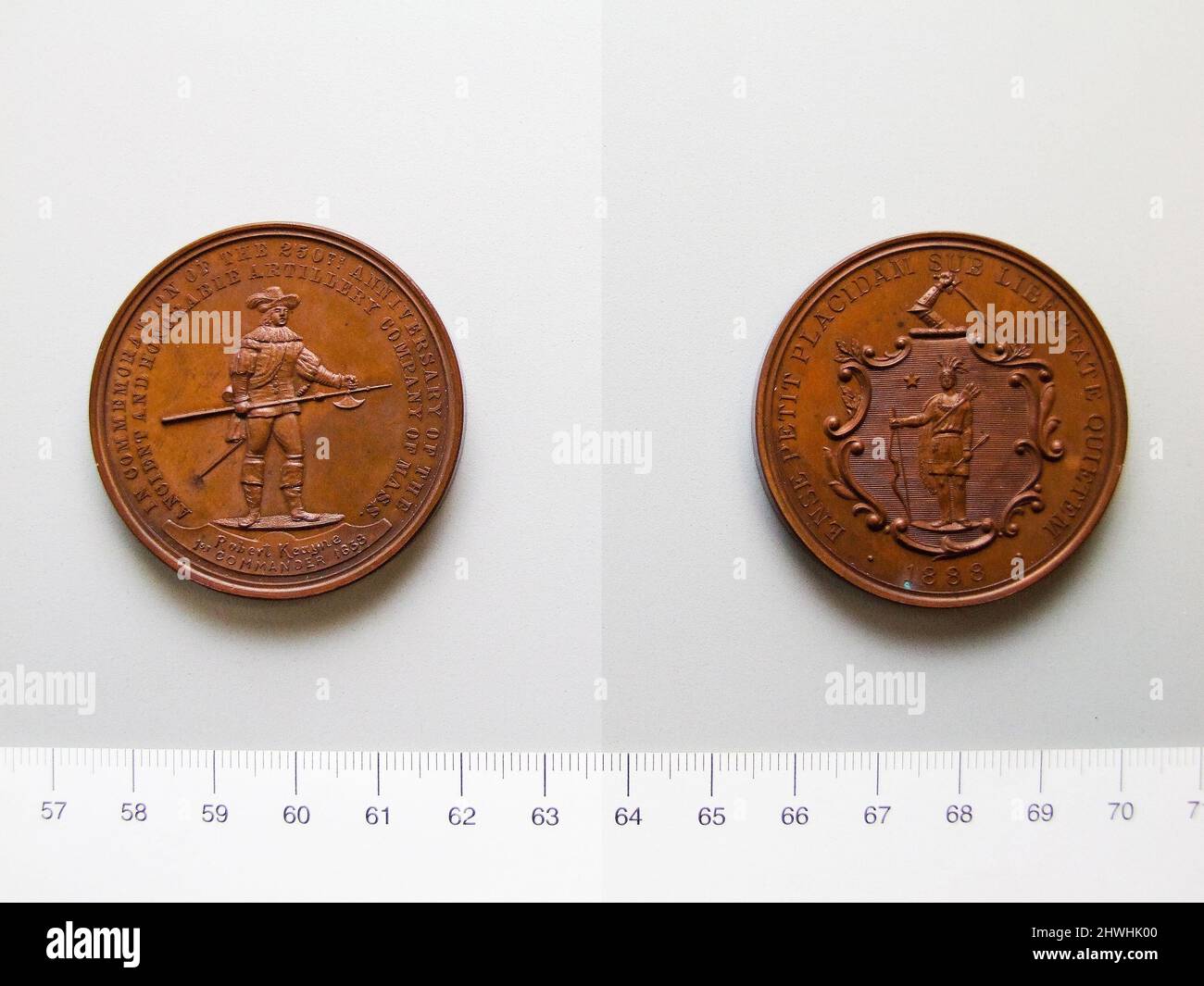 Médaille pour l'ancienne et honorable Artillery Co., Boston 1888. Objet: Antique et honorable Artillary Company, Boston, ma. Objet: Commandant Robert Keayne artiste: Inconnu Banque D'Images