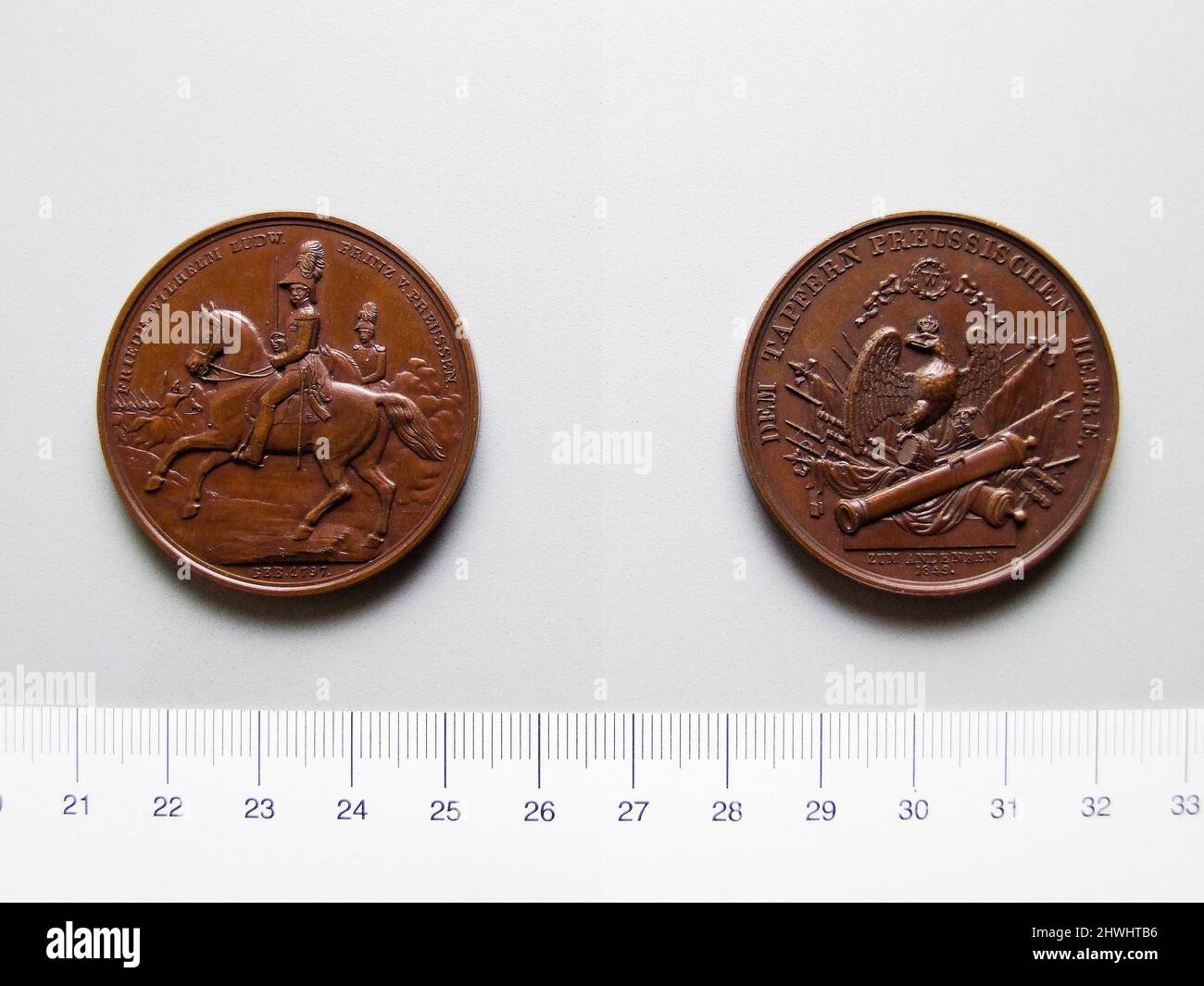 Médaille de William I en tant que prince héritier et armée prussienne. Objet : Guillaume I, roi de Prusse, 1797–1888, a statué de 1861–88 Banque D'Images