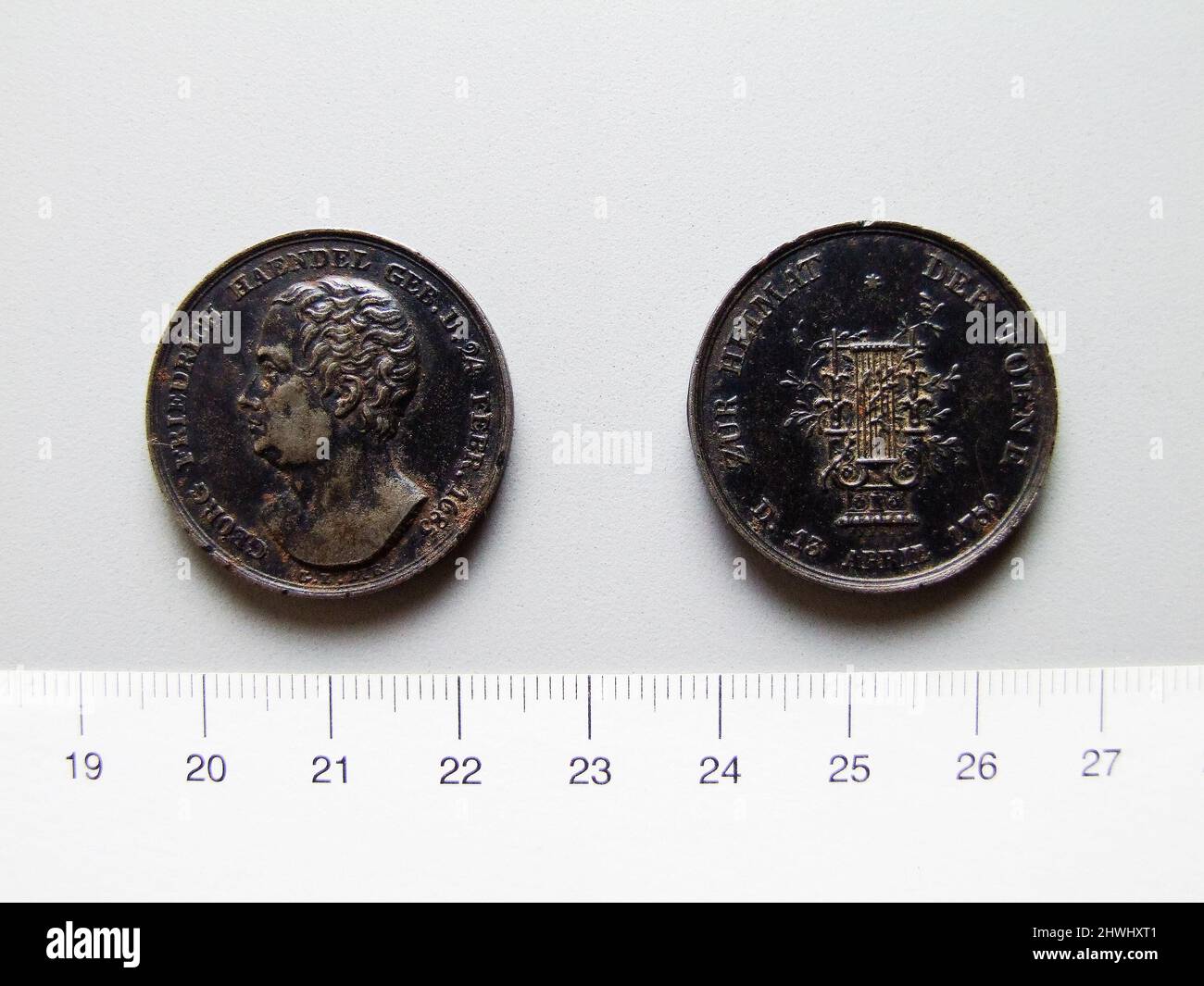 Médaille de Georg Friedrich Handel. Sujet : Georg Friedrich Handel, allemand, 1685–1759 artiste : Carl Friedrich Voigt, allemand, 1800–1874 Banque D'Images