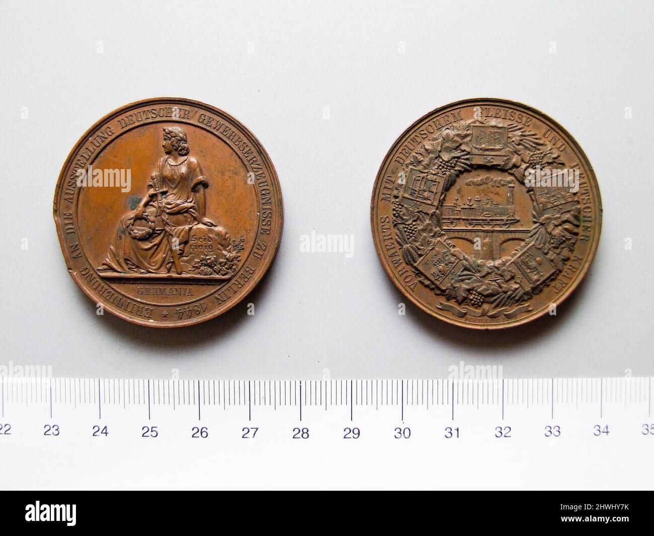 Médaille de l'exposition industrielle de Berlin 1844. Mint: Berlin artiste: Gottfried Bernhard Loos, allemand, 1773–1843 artiste: Carl Heinrich Lorenz, allemand, 24 août 1810 - 1879 artiste: Emil Schilling, allemand, 1844–1865 Banque D'Images