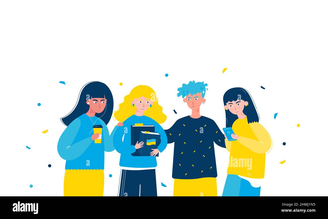 Jeunes pour l'Ukraine Illustration de Vecteur