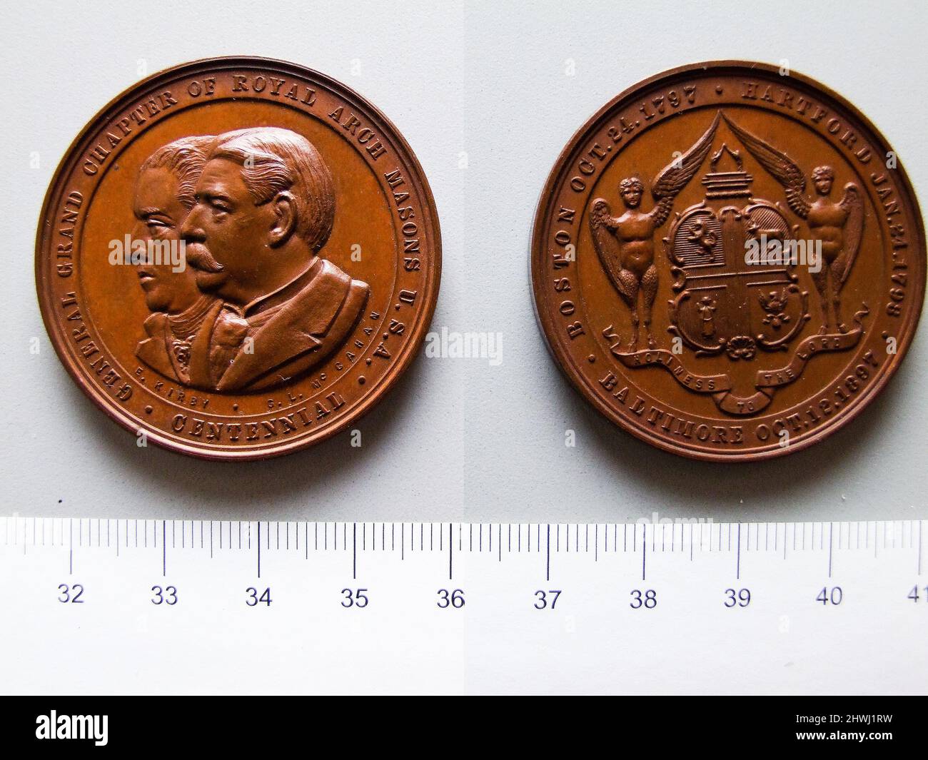 Médaille commémorant le centenaire de la masonique. Artiste : inconnu Banque D'Images