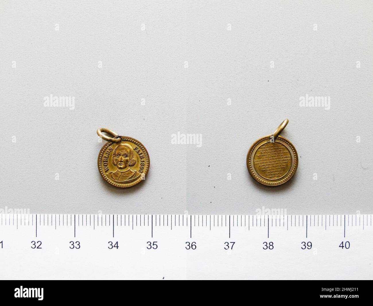 Médaille de Christophe Colomb de l’exposition universelle de Chicago. Sujet : Christopher Columbus, espagnol, 1451–1506 artiste : inconnu Banque D'Images