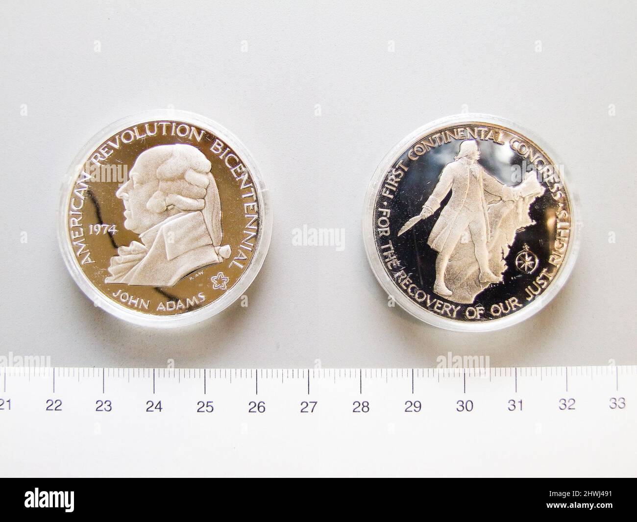 La Médaille du bicentenaire de 1974 commémorant le premier Congrès continental. Menthe : États-Unis monnaie, fondée en 1792 Banque D'Images
