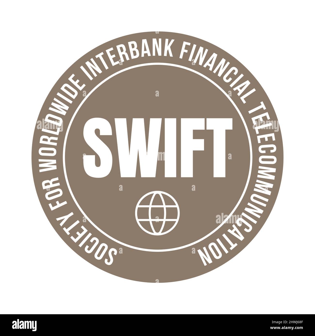 SYMBOLE SWIFT Society for Worldwide Interbank Financial Telecommunications Banque D'Images