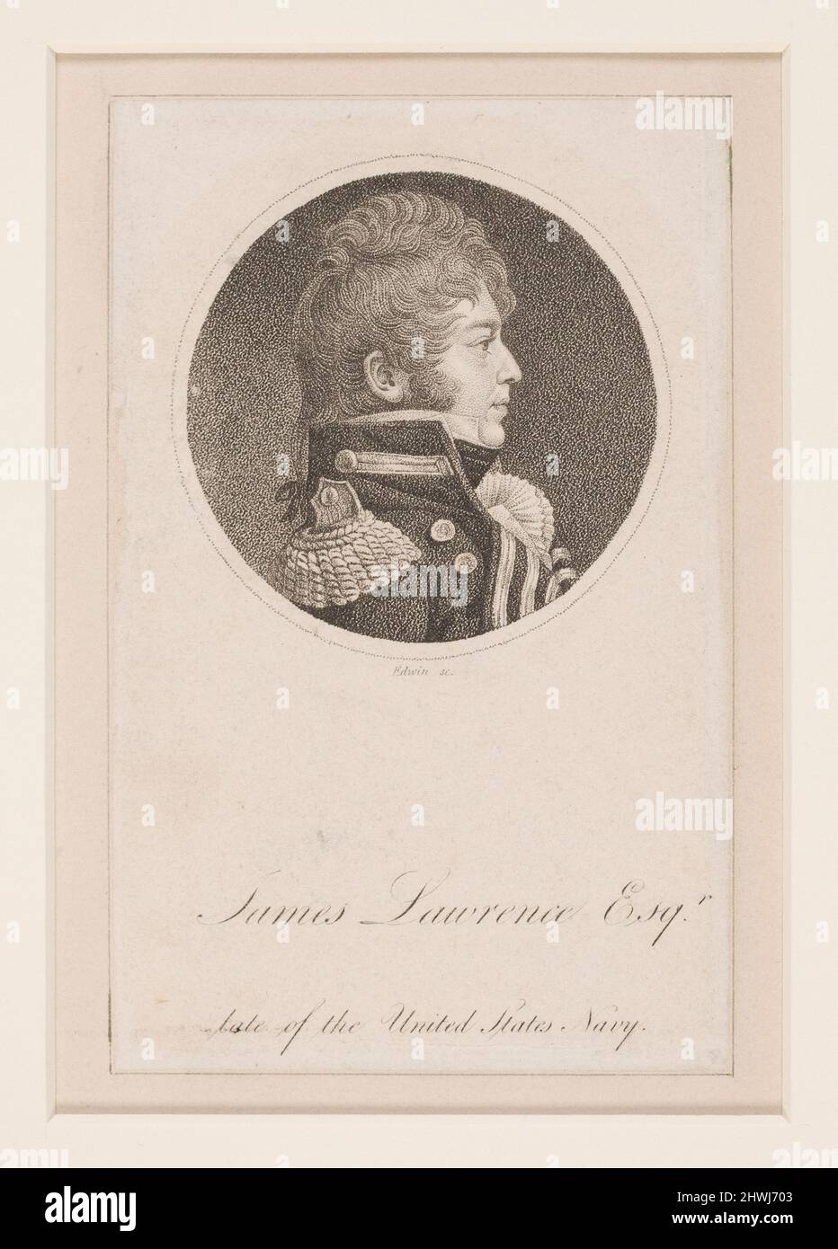 James Lawrence Esqr. Artiste: David Edwin, américain, né en Angleterre, 1776–1841 Banque D'Images
