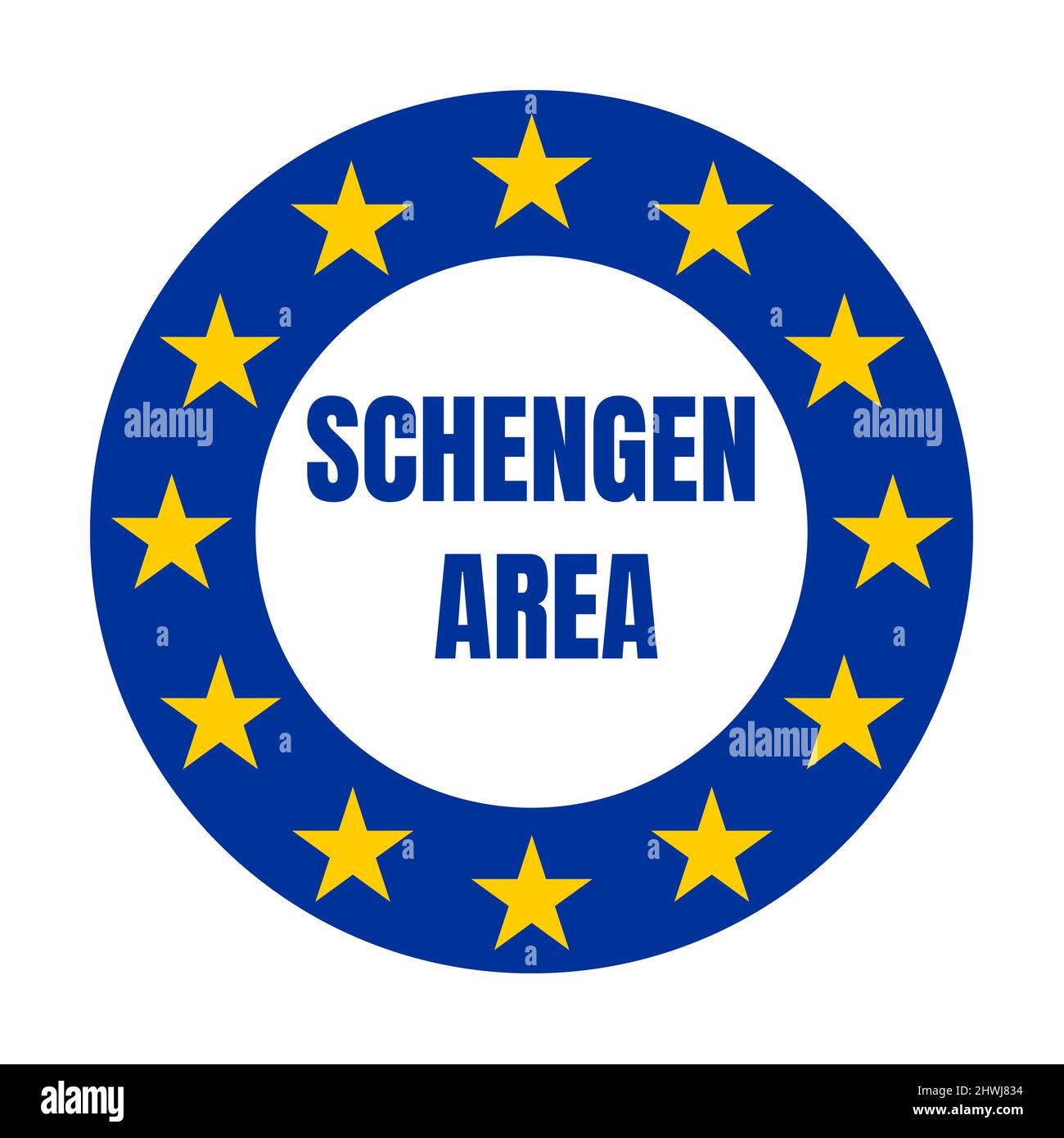 Icône espace Schengen Banque D'Images