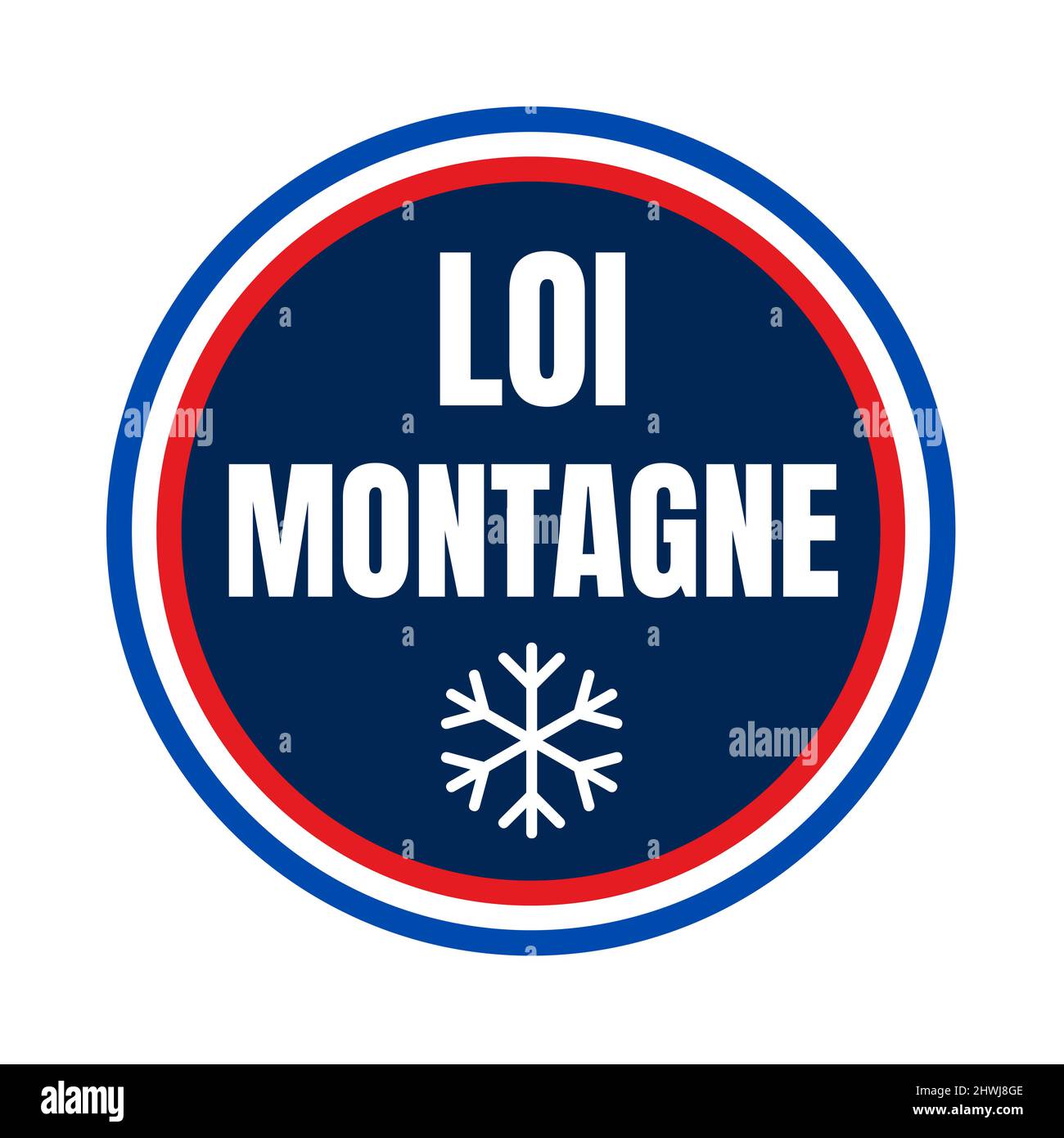 Symbole de loi de montagne en France appelé loi montagne en langue française Banque D'Images