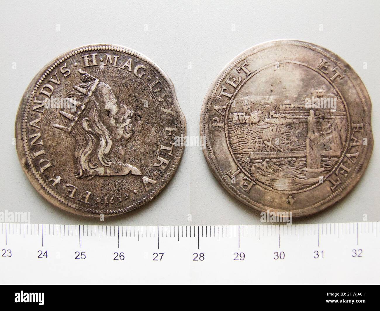 Tollero de Livourne avec Ferdinando de’ Medici II Objet: Ferdinando II de’ Medici, Grand-duc de Toscane, Italien, 1610–1670 monnaie: Livourne Banque D'Images