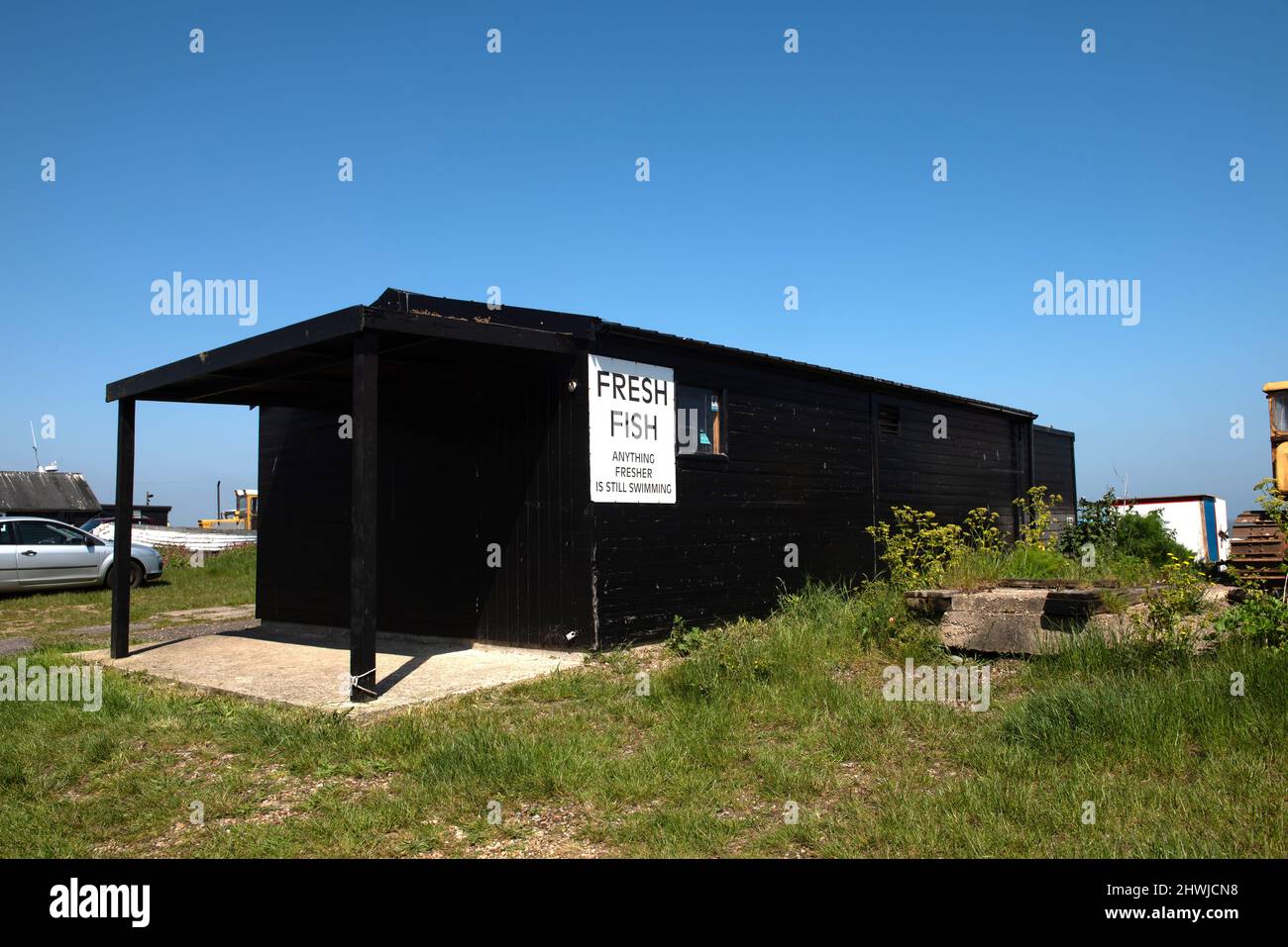 Cabane à poissons frais à Aldeburgh, Suffolk Banque D'Images