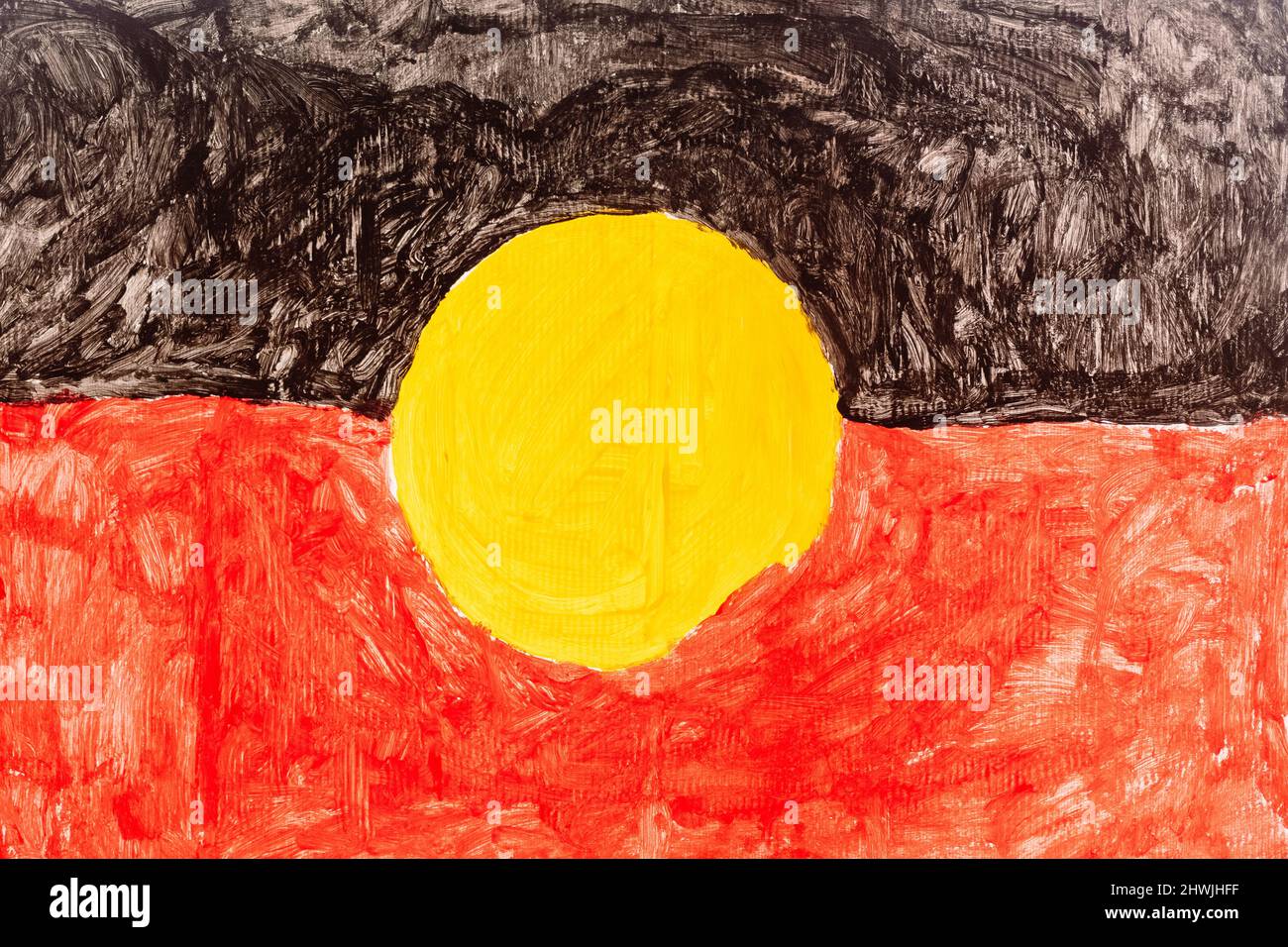 Drapeau de la nation aborigène australienne Banque D'Images