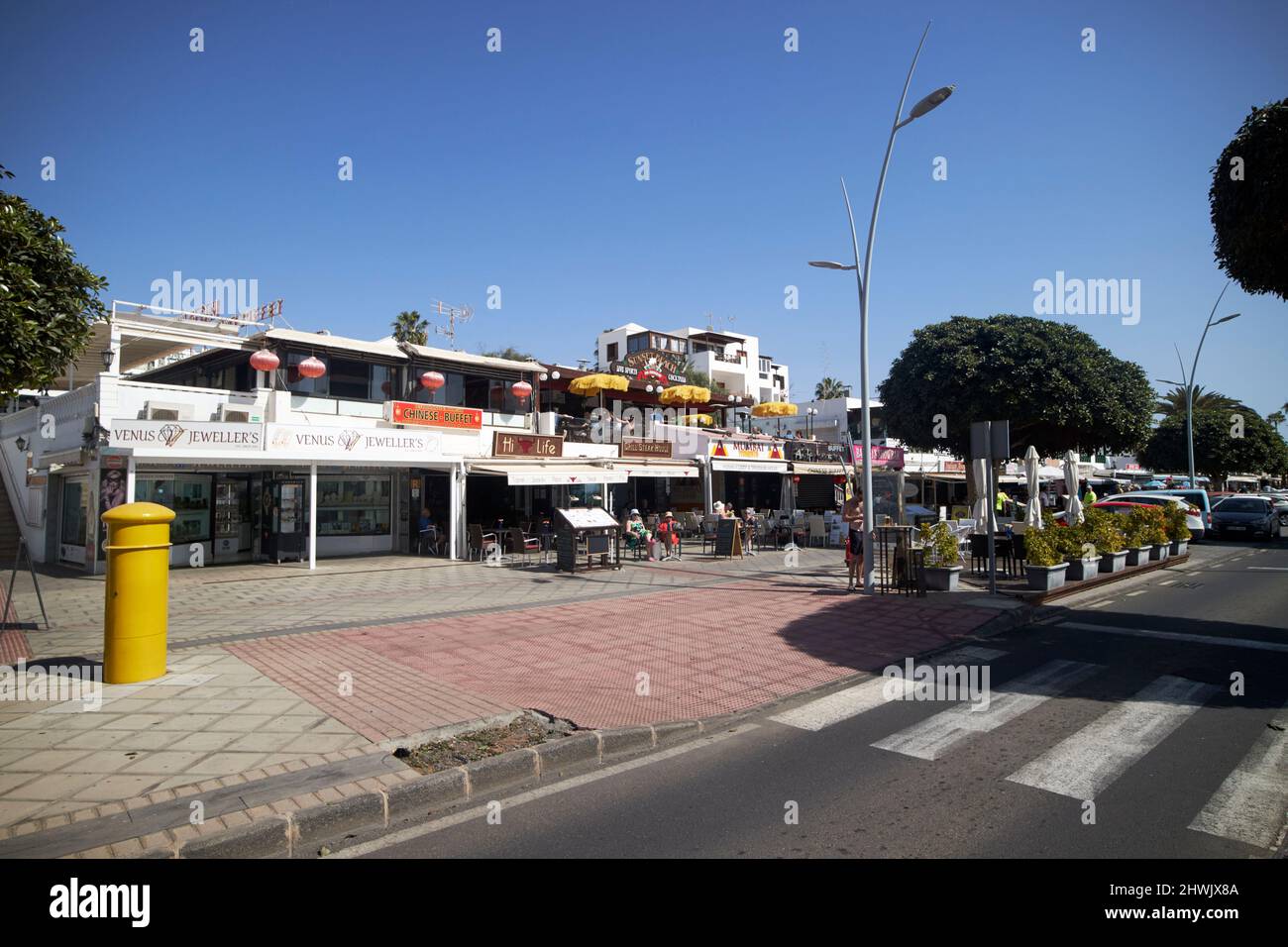 av avenida de las playas principale station balnéaire puerto del carmen, lanzarote, îles canaries, espagne Banque D'Images