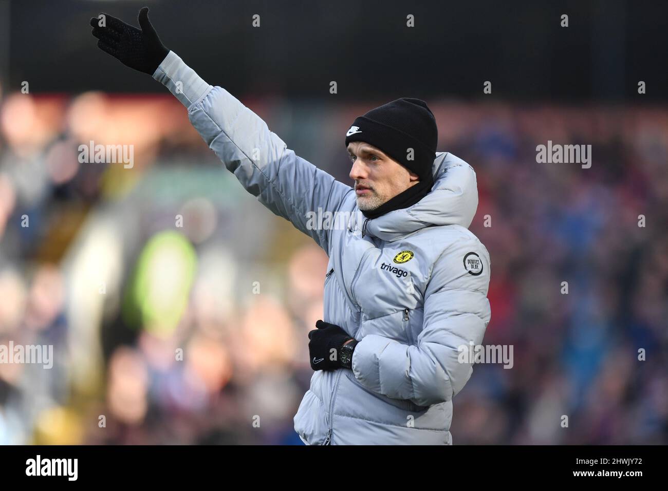 Thomas Tuchel, directeur de Chelsea, lors du match de la Premier League entre Burnley FC et Chelsea FC à Turf Moor, Burnley, Royaume-Uni. Date de la photo: Samedi 5 mars 2022. Le crédit photo devrait se lire: Anthony Devlin Banque D'Images