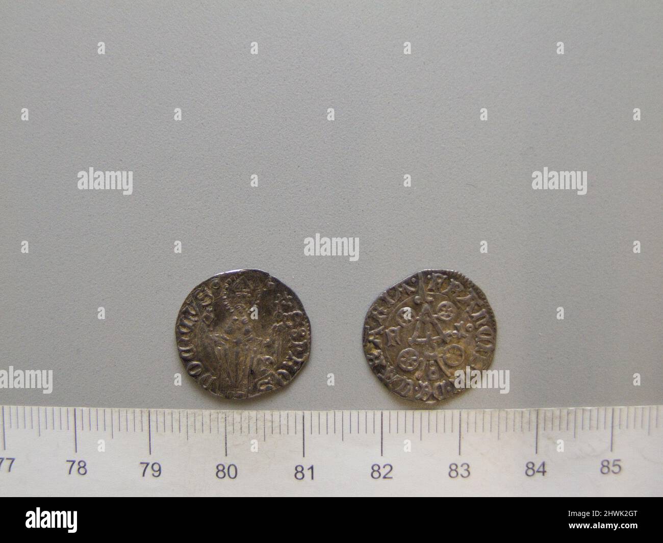 1 Soldo de Francesco I da Carrara de la Chambre des revenus. Règle: Francesco I da Carrara, Italien, 1325–1393 monnaie: Conseil du revenu artiste: Inconnu Banque D'Images