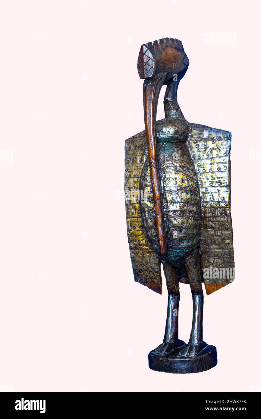 Senoufo Bird, a Calao, mythique Forest Spirit, Korhogo, Côte d'Ivoire. Banque D'Images