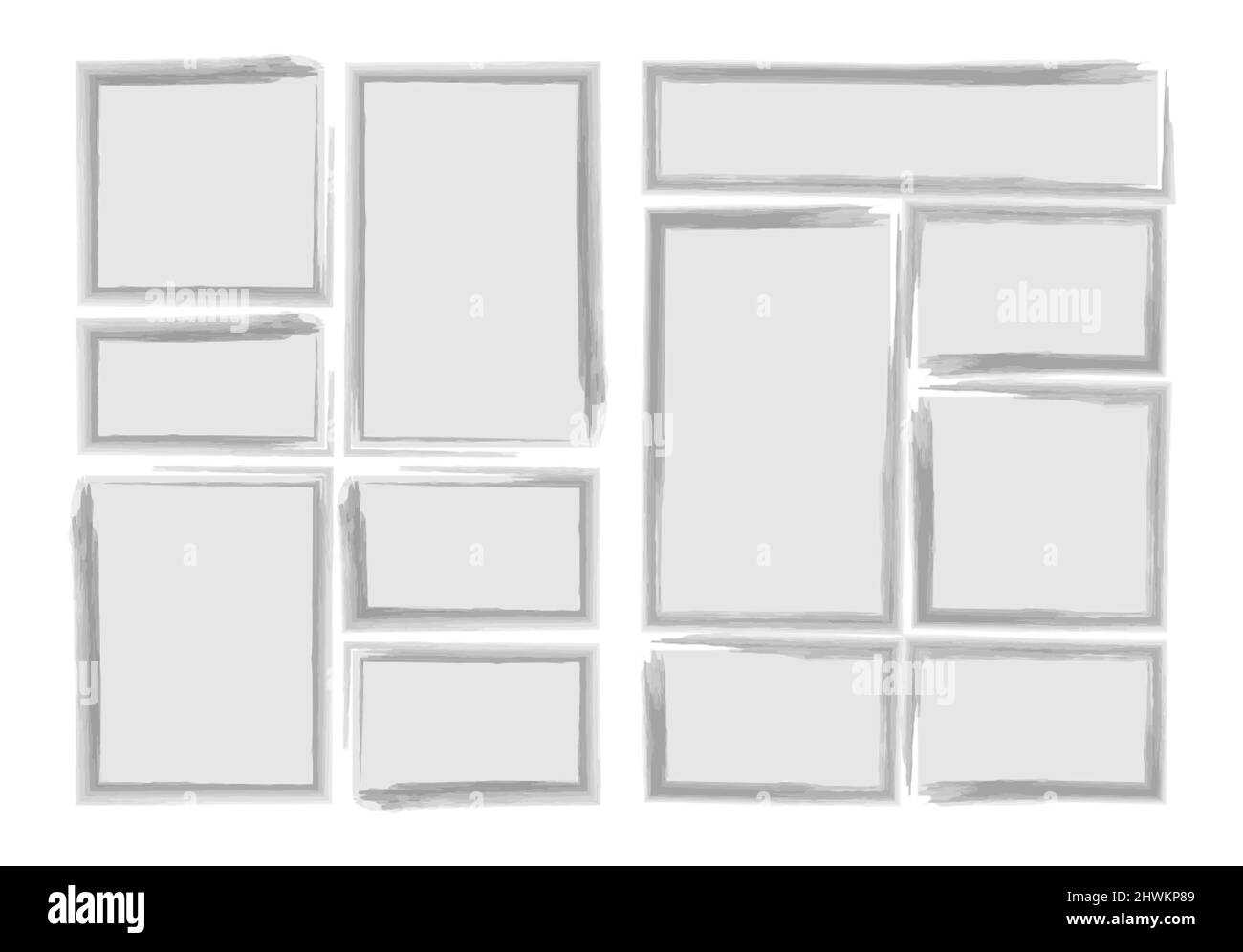 modèle de mise en page de scénario manga set pour créer rapidement le style de bande dessinée. A4 le format de papier est adapté à l'impression. Bannières vectorielles isolées Illustration de Vecteur