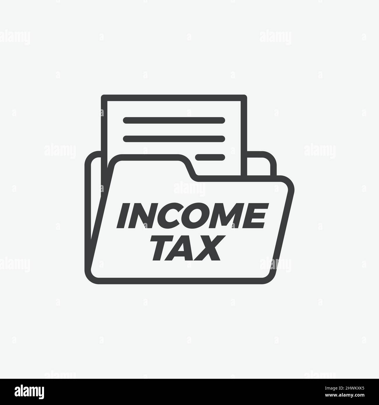 Icône de vecteur plat des fichiers de dossier d'impôt sur le revenu Illustration de Vecteur