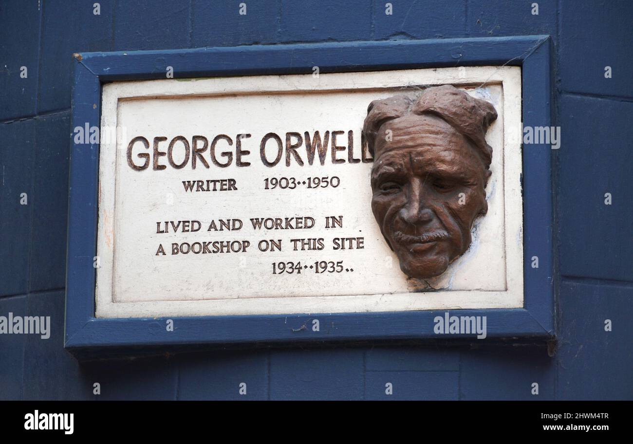 Europe, Royaume-Uni, Angleterre, Londres, Hampstead, Plaque George Orwell Banque D'Images