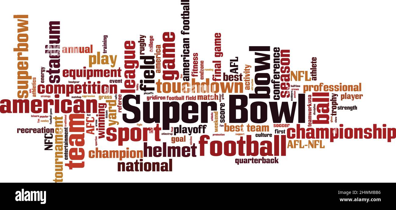Concept Super Bowl Word Cloud. Collage de mots sur le Super Bowl. Illustration vectorielle Illustration de Vecteur