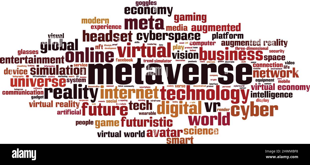 Concept de nuage de mots métaverse. Collage de mots sur métaverse. Illustration vectorielle Illustration de Vecteur