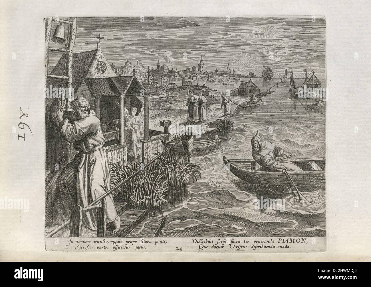 Piamon, pl. 28 de 29 de la série Solitudo sive vitae patrum eremicarum (Hermites mâles). Graveur: Inconnu après: Maarten de vos, flamand, 1532–1603Publisher: Johann Sadeler I, flamand, 1550–1600Publisher: Rafael Sadeler I, flamand, 1560–1628 Banque D'Images