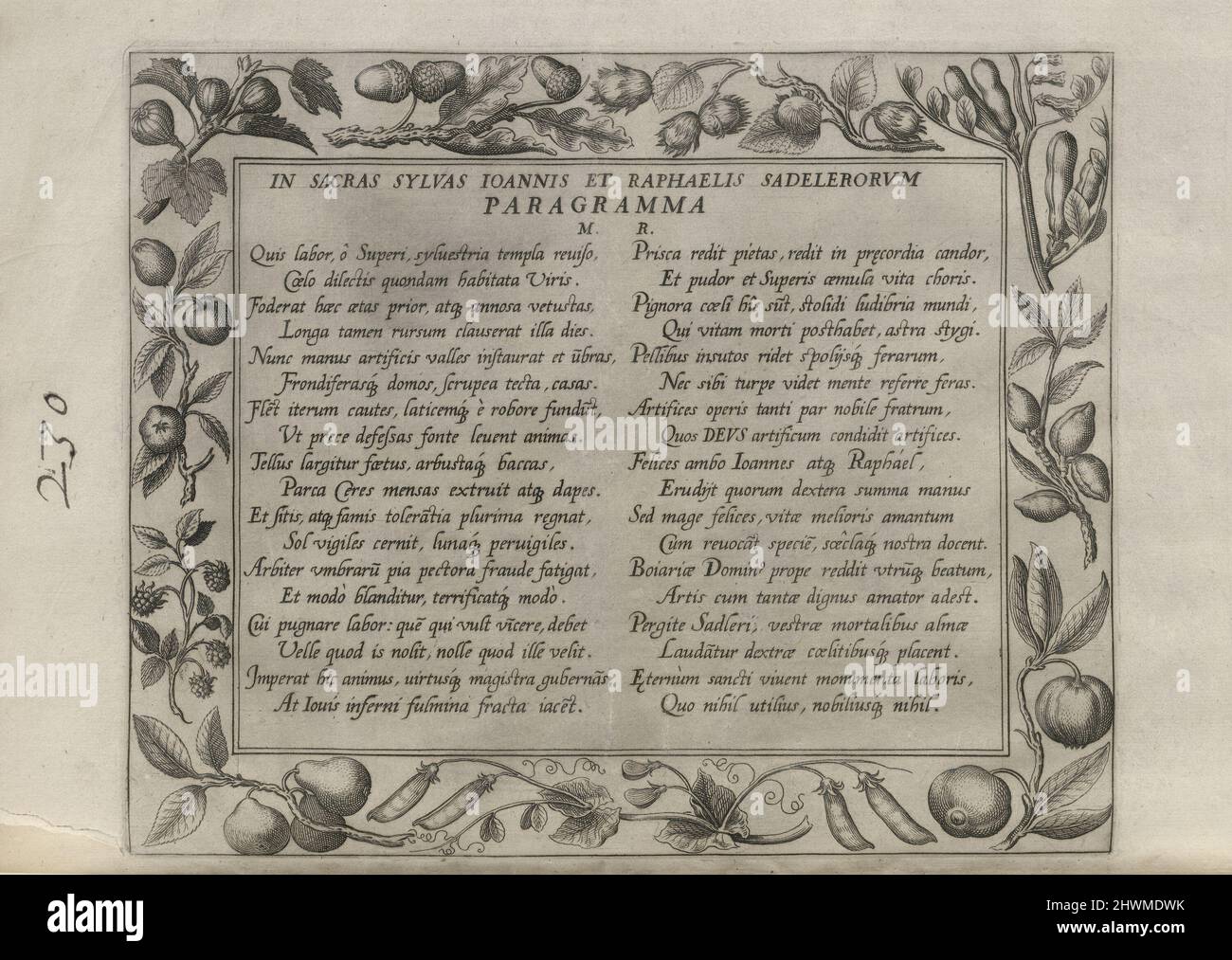Paragramma, pl. 30 de 30 de la série Sylvae Sacrae (Hermites en paysages). Editeur: Johann Sadeler I, Flamand, 1550–1600Publisher: Rafael Sadeler I, Flamand, 1560–1628 Banque D'Images