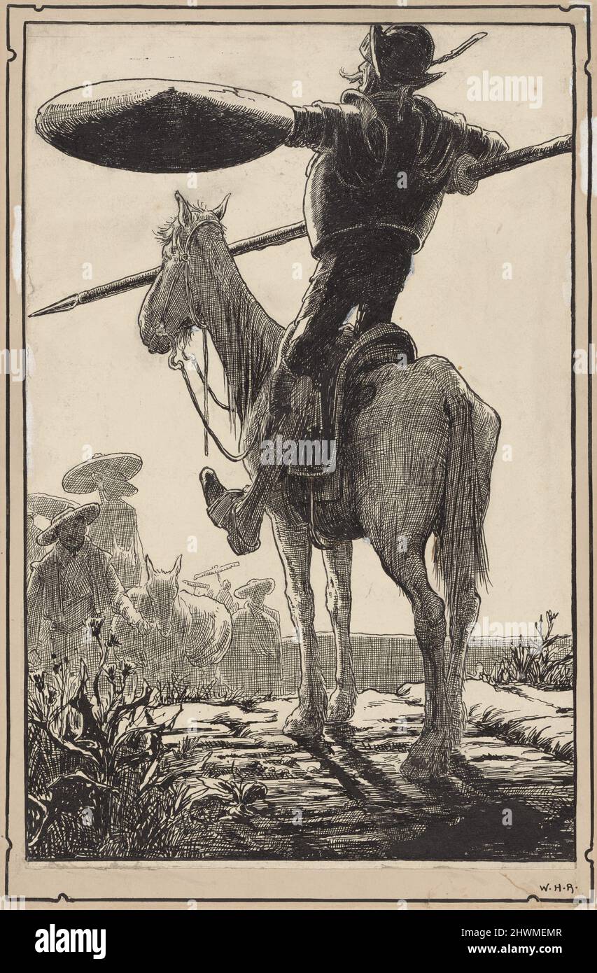 Don Quichotte. Artiste: William Heath Robinson, Britannique, 1872–1944 artiste: Sir William Rothenstein, Britannique, 1872–1945 Banque D'Images