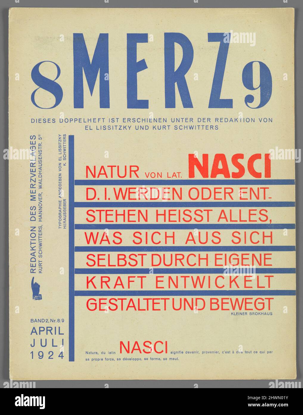 8 Merz 9. Artiste: Kurt Schwitters, Allemand, 1887–1948 artiste: El Lissitzky, russe, Allemagne active, 1890–1941 Banque D'Images
