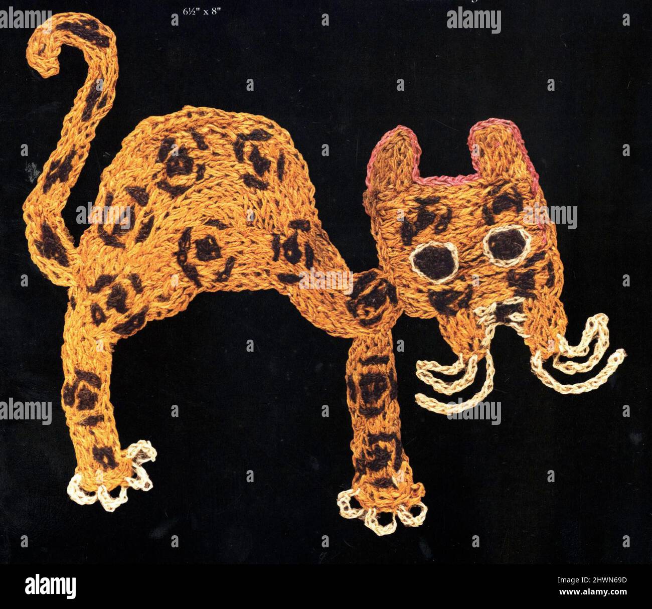 Motif de chat de Pampas d'un manteau ou suspendu. Artiste : inconnu Banque D'Images