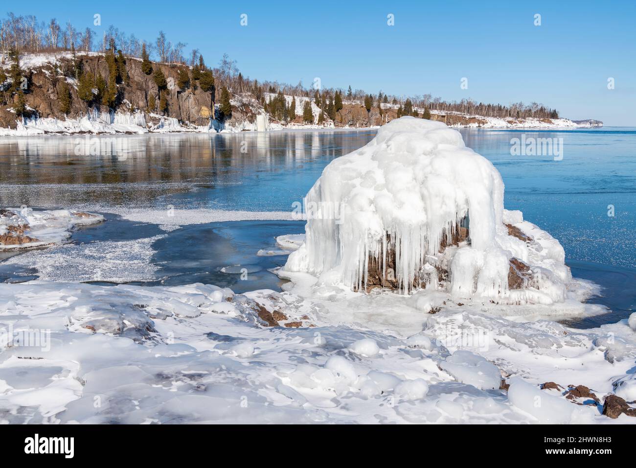 Lac supérieur, Parc national de Gooseberry, MN, Etats-Unis, par Dominique Braud/Dembinsky photo Assoc Banque D'Images