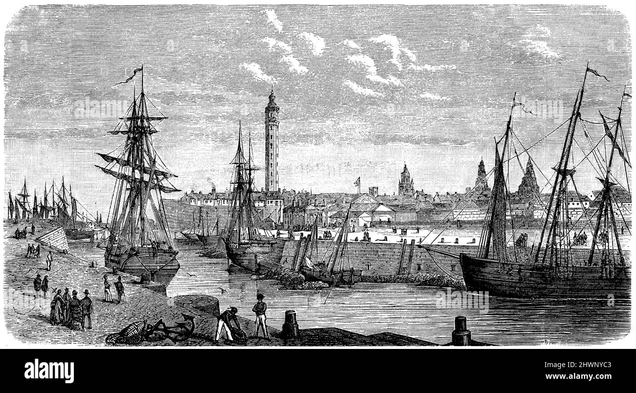 Port de Calais, , (encyclopédie, 1893), Hafen von Calais, Port de Calais Banque D'Images