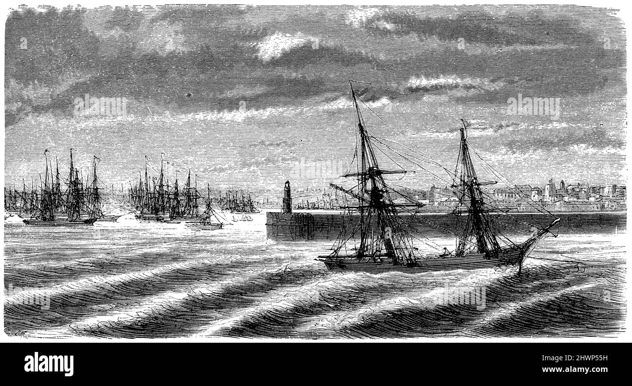 Port de Cardiff, , unleserlich (encyclopédie, 1893), Hafen von Cardiff, Port de Cardiff Banque D'Images