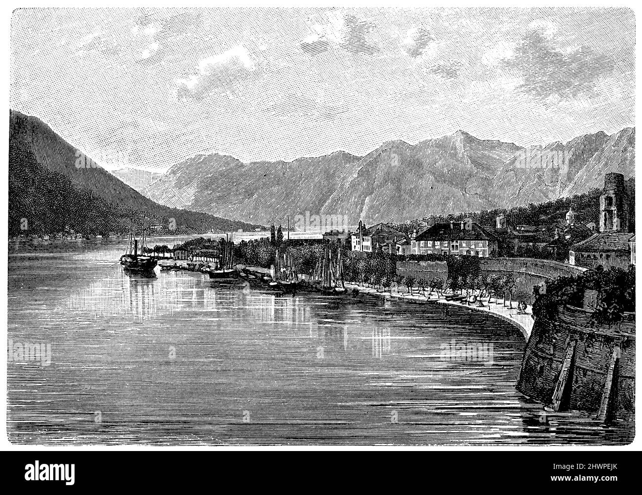 Côte escarpée près de Cattaro en Dalmatie, , (atlas, 1909), Steilküste BEI Cattaro en Dalmatien, falaise près de Cattaro en Dalmatie Banque D'Images