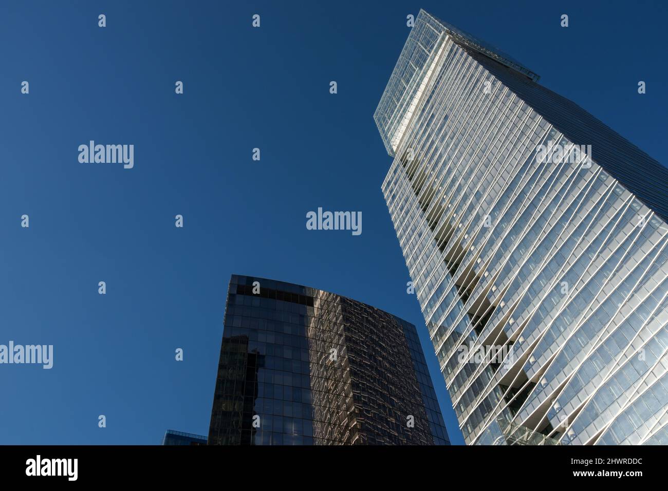 Vue sur le quartier d'affaires de la Défense à Paris Banque D'Images