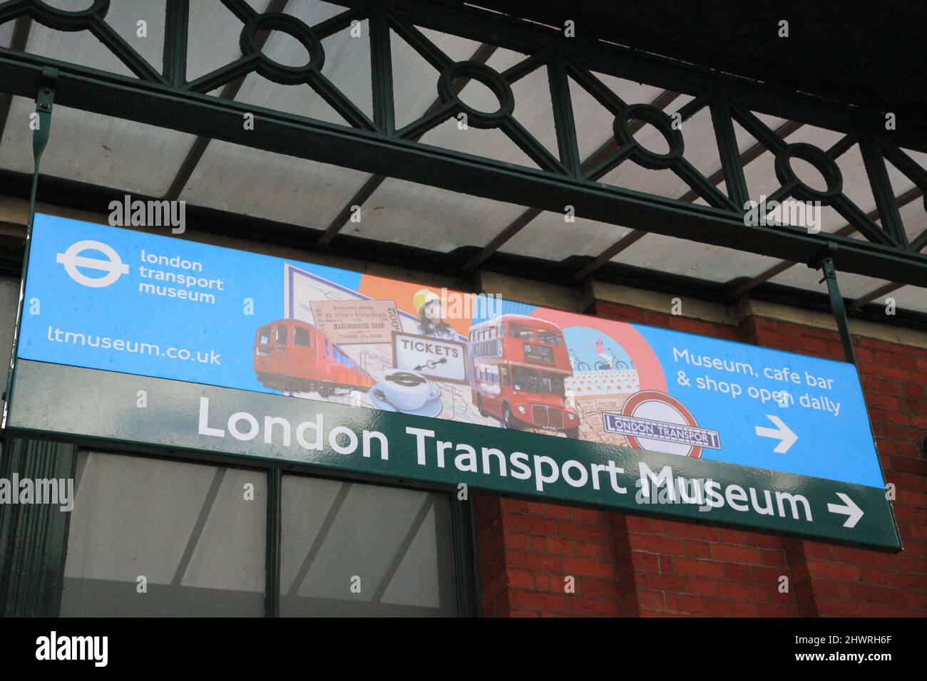 Panneau du musée des transports de Londres Banque D'Images