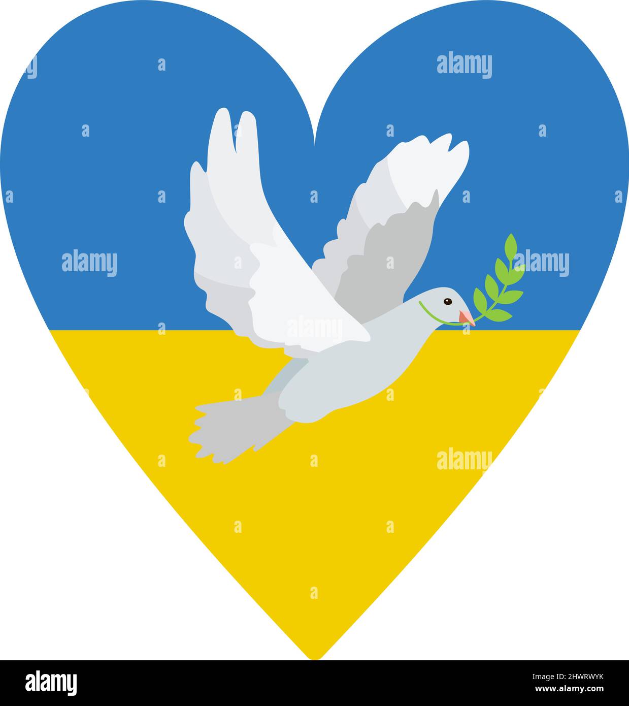 La Croix De L'ukraine Qui Souffre Est Faite De Fleurs Jaunes Et Bleues.  Collage Fait Main Isolé Photo stock - Image du collage, coeur: 249232310