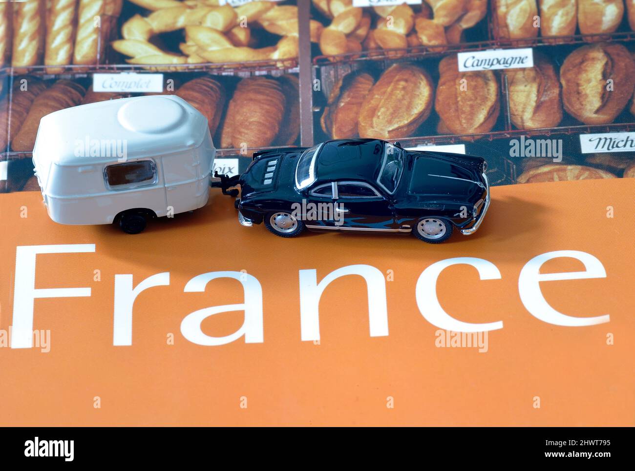 Vacances en caravane à travers la France Banque D'Images