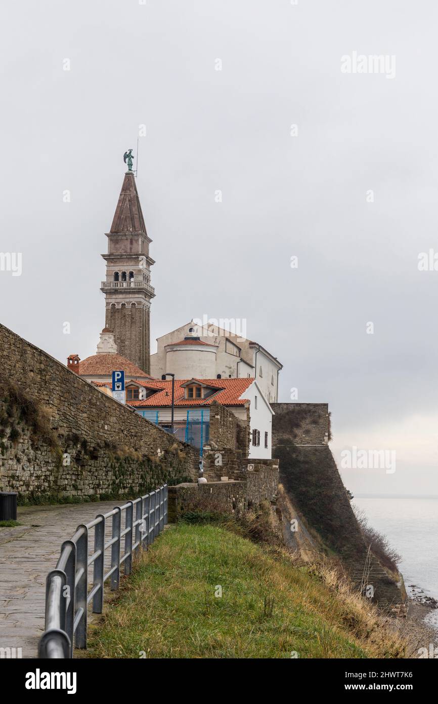 Église paroissiale de Saint-George à Piran, Slovénie Banque D'Images