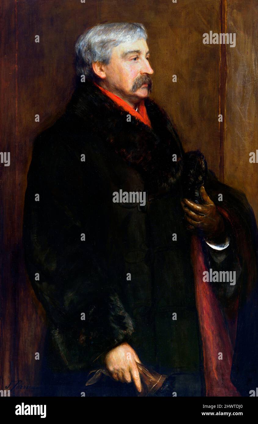 Portrait de l'écrivain américain Bret Harte (b. Francis Brett Hart; 1836-1902) par John Pettie, huile sur toile, 1884 Banque D'Images