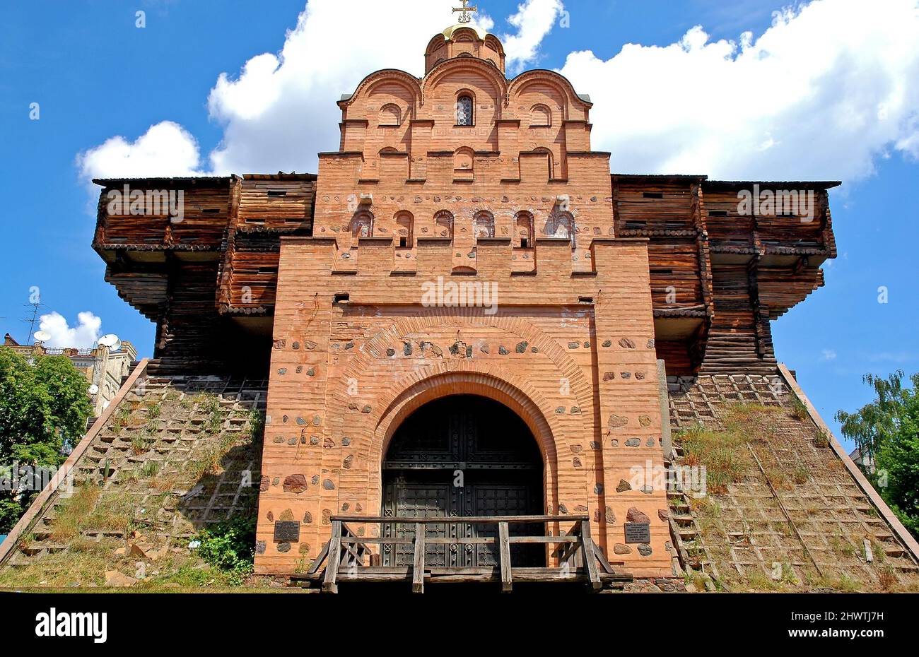 Kiev ou Kiev, Ukraine: Le Golden Gate de Kiev. C'est une reconstruction de la porte principale des anciennes fortifications de Kiev et il abrite un musée. Banque D'Images