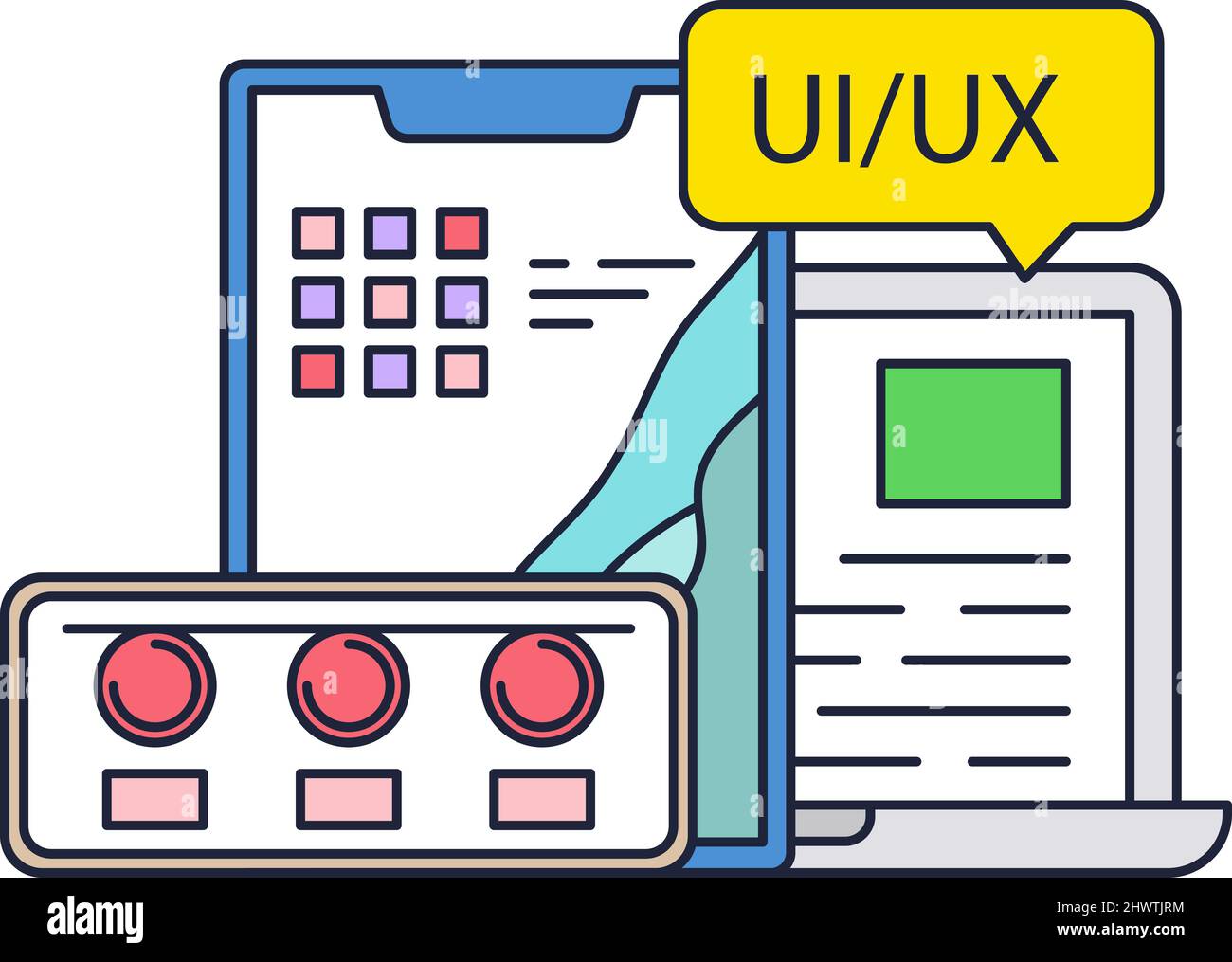 Icône de vecteur de l'outil de l'application de conception Creative ui ux Illustration de Vecteur