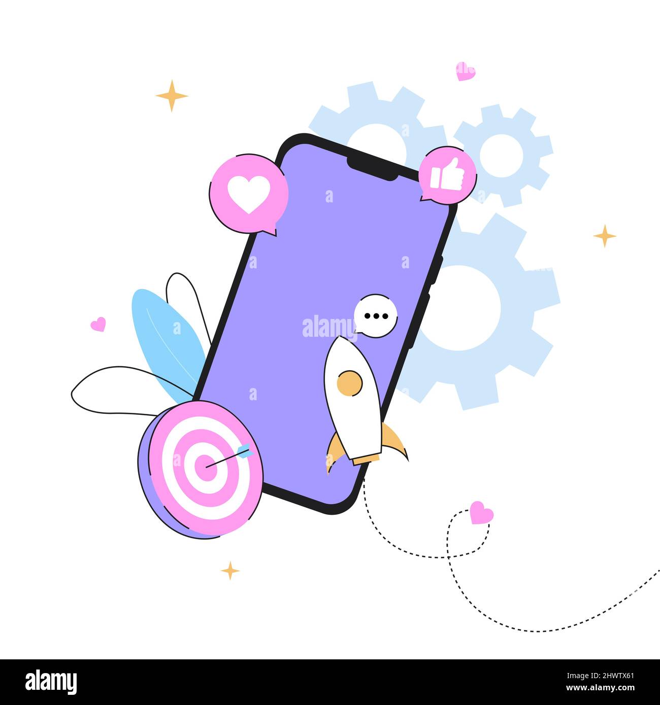 Illustration du marketing abstrait. Objets violets. Illustration vectorielle Illustration de Vecteur